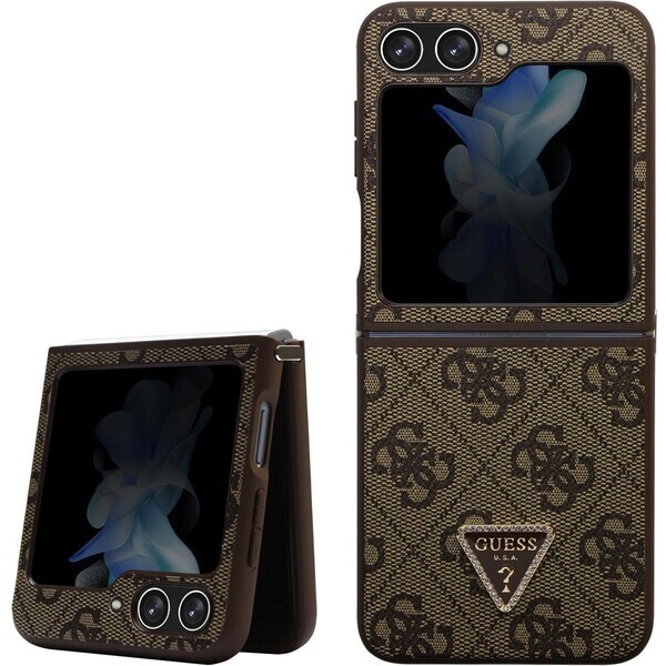 Pouzdro Guess 4G PU Leather Triangle Samsung Galaxy Z Flip 5 hnědé