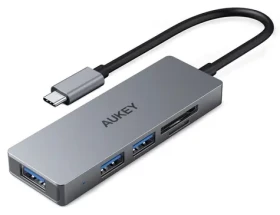 USB-C hub CB-C63 hliníkový / USB hub / 4v1 / 3x USB 3.1 / microSD a SD (CB-C63)