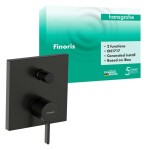 HANSGROHE - Finoris Baterie pod omítku, pro 2 spotřebiče, kartáčovaný černý chrom 76416340