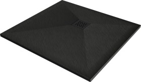 MEXEN/S - Stone+ čtvercová sprchová vanička 100 x 100, černá, mřížka černá 44701010-B