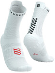 Běžecké kompresní ponožky Compressport Pro Racing Socks v4.0 Run High - White/Black Velikost: EU 45-48