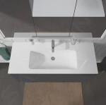 DURAVIT - ME by Starck Umyvadlo nábytkové 1230x490 mm, s 1 otvorem pro baterii, s WonderGliss, alpská bílá 23361200001