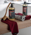 Humdakin Pletený hadřík z organické bavlny Rosewood, červená barva, textil