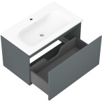 MEXEN/S - Orio koupelnová skříňka 80 cm s umyvadlem Vela, 1 šuplík, grafit mat/bílá mat 91A10-08047-1-BF66-W23M01