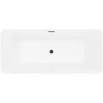 MEXEN/S - Velo Slim volně stojící vana 170 x 75, bílá, sifon a přepad černá 52811707500-70