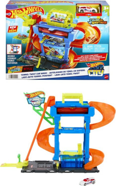 Hot Wheels city color shifters automyčka s otočným tunelem - Mattel Hot Wheels