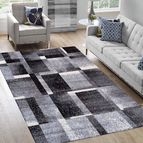 DumDekorace Koberec s geometrickými vzory v šedé barvě Šířka: 120 cm | Délka: 170 cm