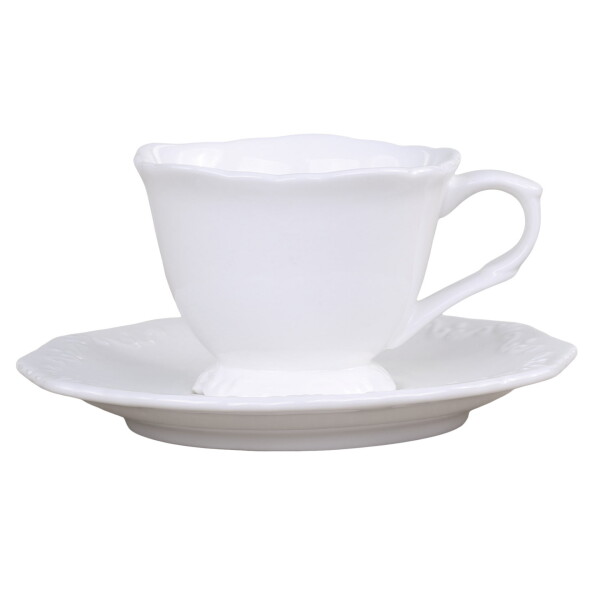 Chic Antique Porcelánový šálek s podšálkem Espresso Provence 100 ml, bílá barva, porcelán