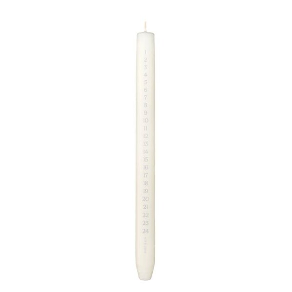 Ester & erik Adventní svíčka Cylindrical 28 cm – 06 Ivory, bílá barva, vosk