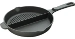 CATTARA Grilovací pánev DUO / Litina / O 24,8 cm / 2 varné prostory