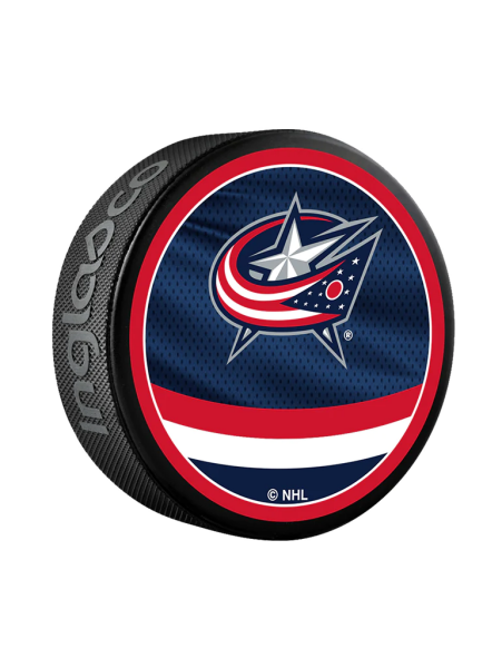 Inglasco / Sherwood Puk Columbus Blue Jackets NHL Reverse Retro Jersey 2022 Souvenir Collector Hockey Puck
