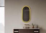 Zrcadlo se senzorem SAT Aurum 40x80 cm broušené zlato SATZAUR4080BZ SATZAUR4080BZ