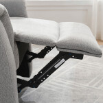 Relaxační křeslo, manuální ovládání, světle šedá látka