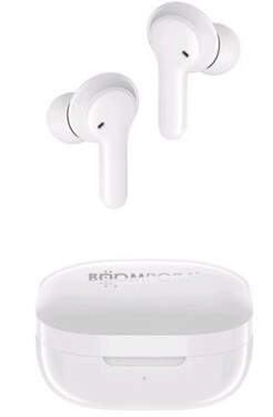 Boompods Bassline Compact bílá / Bezdrátová sluchátka s mikrofonem / Bluetooth 5.0 / IPX4 / až 27 hodin (BCOWHT)