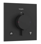 HANSGROHE - Ecostat Comfort E Termostatická baterie pod omítku, pro 2 spotřebiče, matná černá 33711670