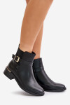 Dámské chelsea boty na nízkém podpatku eko kůže černé Zinlora 36