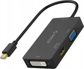 Orico Adaptér Mini DisplayPort na HDMI, VGA, DVI / Redukce / 3v1 (XD-MDFHDV4-BK-BP)
