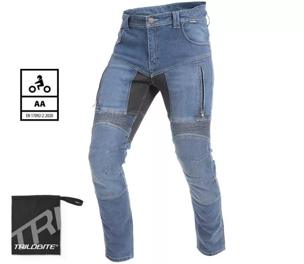 Pánské džíny na moto Trilobite 661 Parado skinny fit blue level 2 - 38 / modrá
