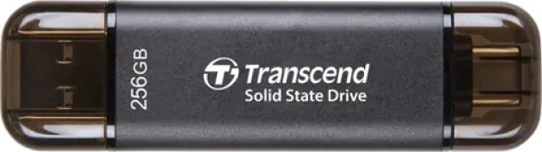 Transcend ESD310C Externí SDD 256GB šedá / USB-A/C 3.2 Gen 2 / R: 1050MBs / W: 950MBs (TS256GESD310C)