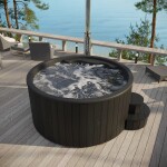 Koupací sud Hot tub DLX 200cm Black edition + LED + víko