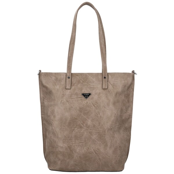 Stylová dámská koženková kabelka na rameno Indira, béžová