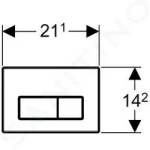 Geberit ovládací tlačítko KAPPA50 chromovaná matná, kovová (i horní ovládací tlačítko), pro 110.250 a 111.240 115.260.46.1 115.260.46.1