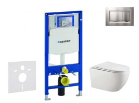 GEBERIT - Duofix Set předstěnové instalace, klozetu Gaia a sedátka softclose, tlačítko Sigma30, chrom mat/chrom SANI11CA1134