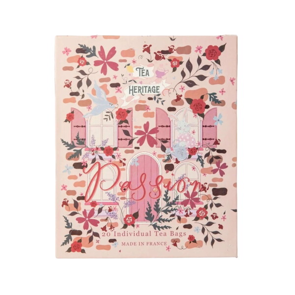 TEA HERITAGE Dárková sada bio čajů Coffret Passion – set 20 ks, růžová barva, papír
