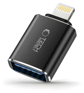 Tech-Protect UltraBoost černá / OTG adaptér / Lightning - USB-A