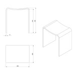 SAPHO - KORAL koupelnová stolička 40x43x30cm, solid surface, bílá mat WF462