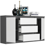 DumDekorace Prostorná komoda R-140-S3 - různé barevné varianty sonoma mix bílá