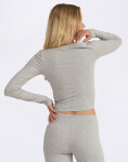 Tričko Organic Basics Everyday Scoop Neck Long Sleeve Tee Grey Melange