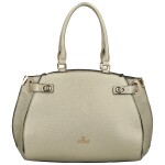 Módní dámská koženková kabelka do ruky Pessi, zlatá