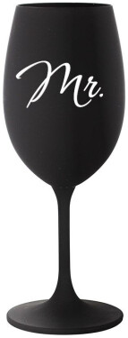 MR. černá sklenice na víno 350 ml