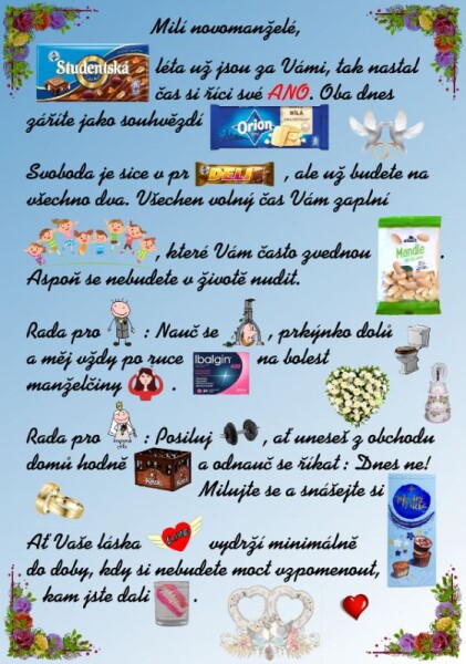 Joke21 Mega přání - pro novomanžele