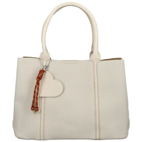 Módní dámská koženková kabelka do ruky Beatis, bílá