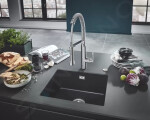 GROHE - Dřezy Kompozitní dřez K700 s odtokem, 533x457 mm, granitová černá 31654AP0