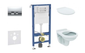 GEBERIT - Duofix Set předstěnové instalace, klozetu Alpha a sedátka, tlačítko Delta35, lesklý chrom SANI11CD1144