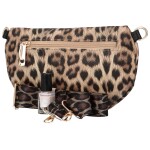 Módní koženková ledvinka se zvířecím potiskem Sixto, leopard khaki/černá