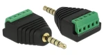 Delock / Adaptér / Jack 3,5 mm samec / Terminal Block 5 pin samice / černá, zelená (65947)