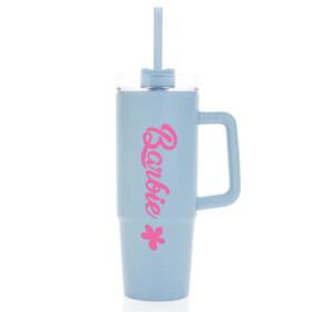 BARBIE - světle modrý cestovní hrnek s průhledným víčkem 900 ml