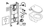 GROHE - Solido Set předstěnové instalace, klozetu a bidetového sedátka Bau Ceramic, softclose, tlačítko Even, chrom SANI15BB1102