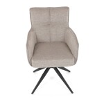 Židle jídelní, taštičkové pružiny v sedáku, 180° otočný mechanismus, lanýžová voděodolná látka, černý kov