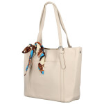 Stylová dámská koženková kabelka na rameno Finlay, krémová