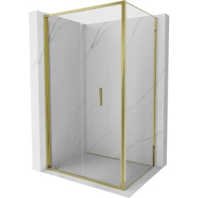 MEXEN/S - Exo sprchový kout skládací dveře 100 x 90, transparent, zlato 816-100-090-50-00