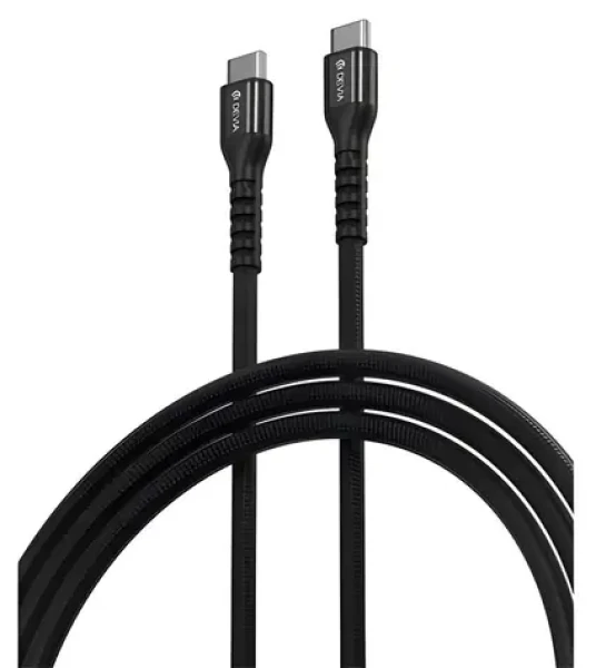 Devia kabel Gracious Woven USB-C - USB-C černá / Kabel / Opletený / 1,5 m (6938595387036)