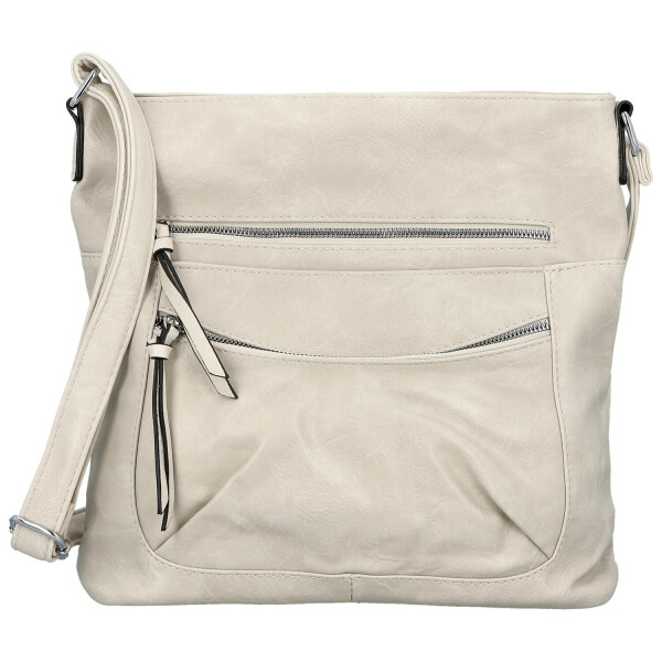 Trendy dámská koženková crossbody kabelka Tizia, krémová