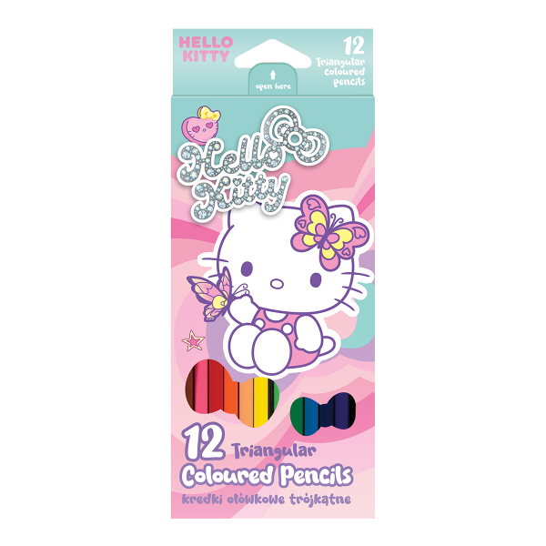 Colorino pastelky trojhranné, Hello Kitty, 12 barev