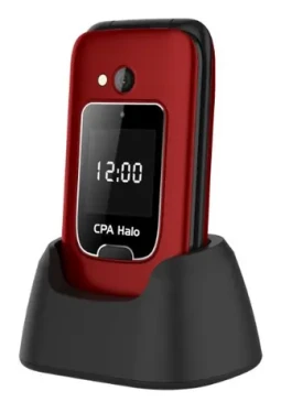 CPA Halo 25 Senior s nabíjecím stojánkem červená / 2.4" / 240 x 320 / 0.3 Mpx / SOS / svítilna / rádio / MicroSD / BT (TELMY1025RE)