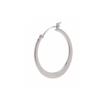 GUESS náušnice Silver-tone Flat Logo Hoop stříbrné Stříbrná